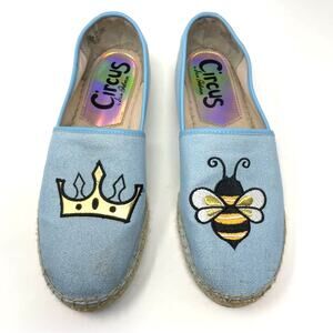 Sam Edelman Circus | Queen Bee Espadrilles Flats Blue Embroidered 7.5